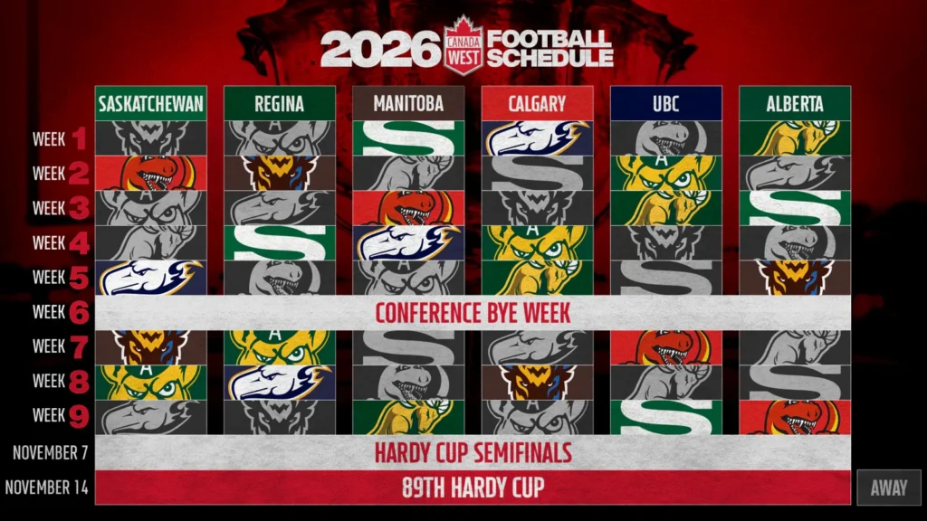 Canada West unveils 2026 football schedule
