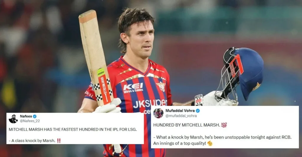 Fans go wild as Mitchell Marsh hammers a sensational century against Royal Challengers Bengaluru in IPL 2026
