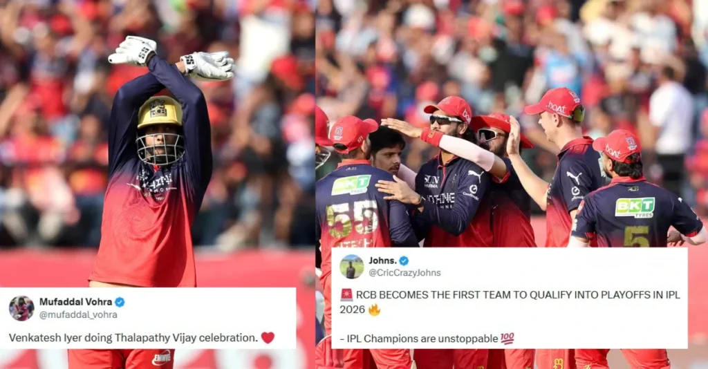 Fans go wild as Venkatesh Iyer’s blistering innings drives RCB into IPL 2026 playoffs with crucial win over PBKS