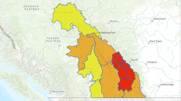 Flood warnings, evacuation alerts due to snowmelt in southeastern B.C. Flood warnings, evacuation alerts due to snowmelt in southeastern B.C.