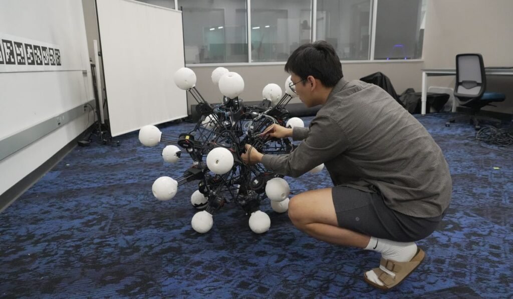 Introducing Argus, a robot with 20 legs and eyes built to move and see in any direction instantly