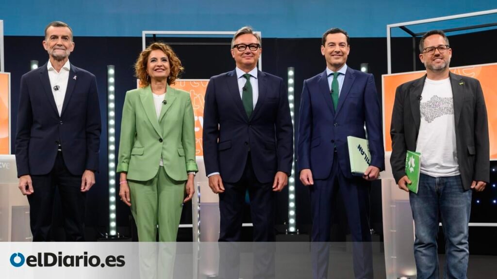 Las izquierdas juegan en equipo y dejan bloqueado a Moreno en el primer debate electoral de las andaluzas: "Usted es Vox con sonrisa"