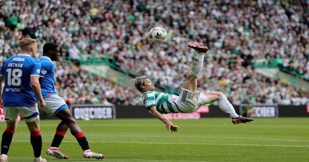 Maeda scores incredible overhead kick to keep pressure on Hearts