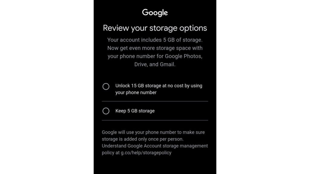 New Google Accounts May Only Get 5GB Free Storage — Unless You Link A Phone Number New Google Accounts May Only Get 5GB Free Storage — Unless You Link A Phone Number