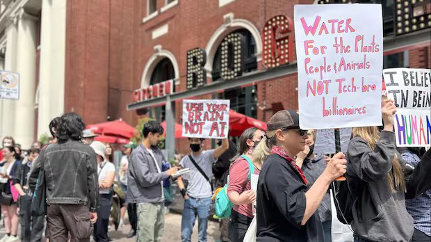 Protesters rally against planned AI data centres in Vancouver Protesters rally against planned AI data centres in Vancouver