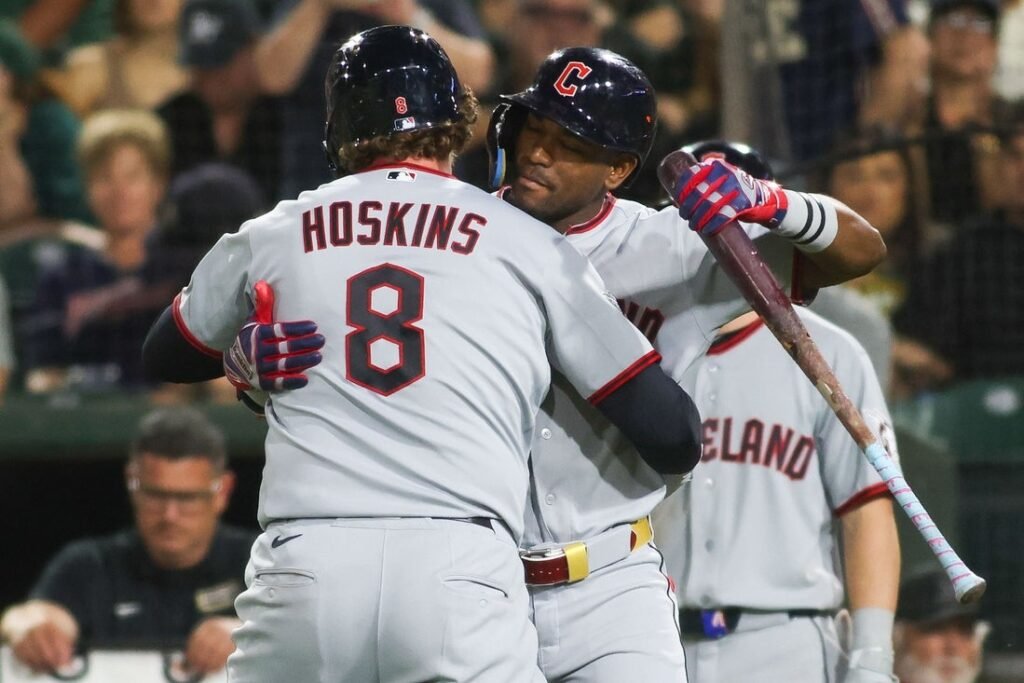 Rhys Hoskins, Chase DeLauter deliver as Guardians top A’s Rhys Hoskins, Chase DeLauter deliver as Guardians top A's