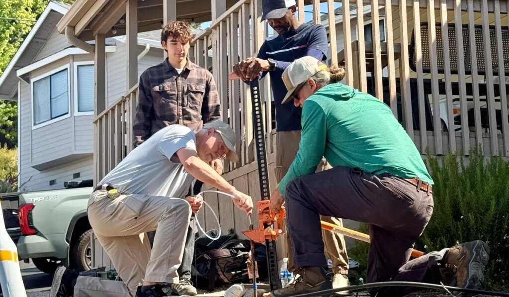 Scientists take soil samples outside home of a man convicted of killing Kristin Smart