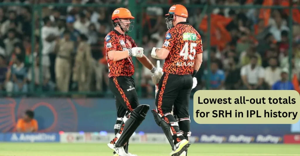 Top 5 lowest all-out totals for Sunrisers Hyderabad in IPL history