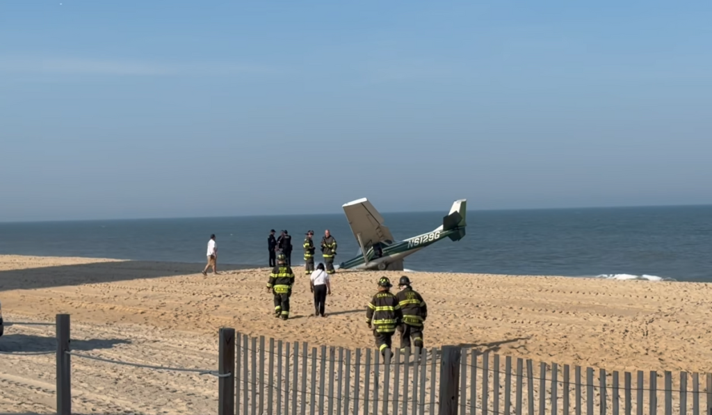 Two-seater Cessna plane makes emergency landing on Ocean City, Maryland, beach