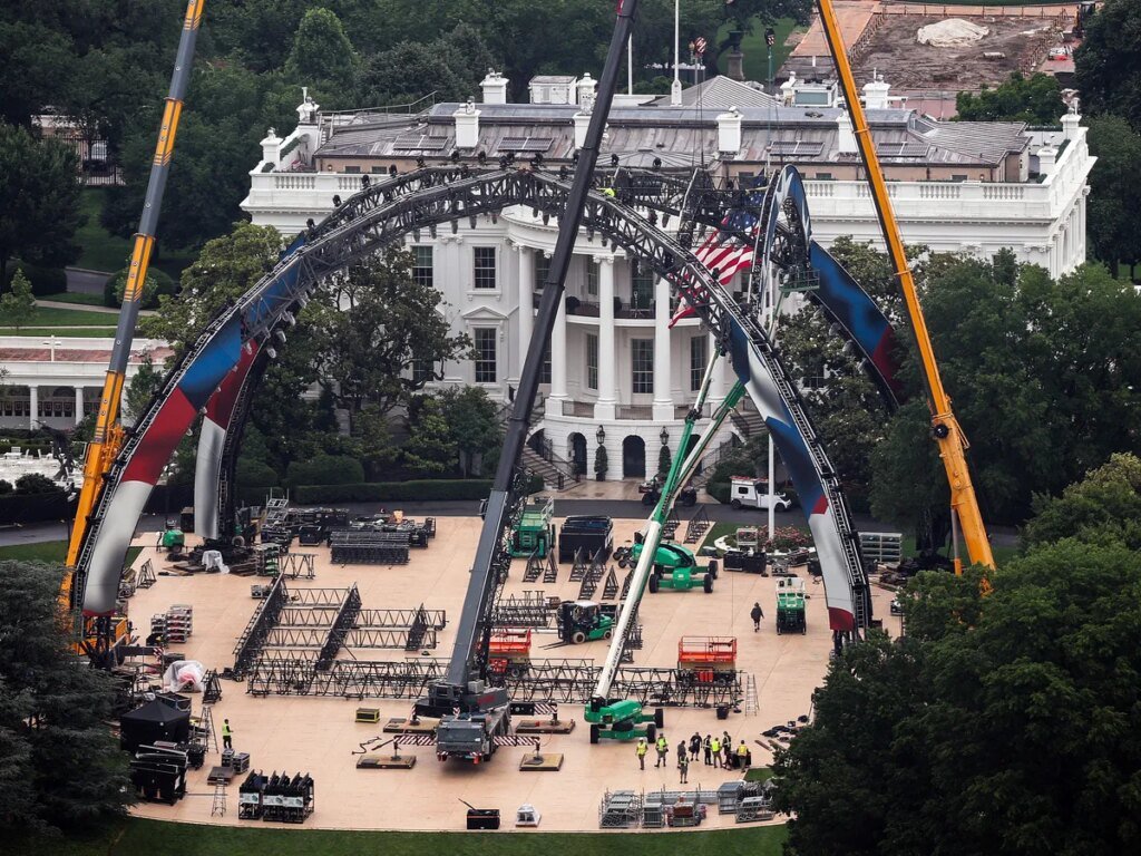 White House eclipsed by giant UFC fight cage. Here's what to know.