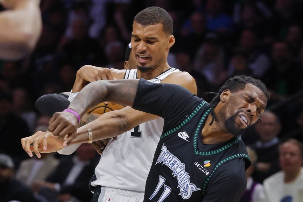 Wolves win after Spurs' Victor Wembanyama ejected, even series