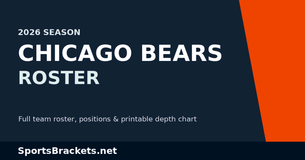 2026 Chicago Bears Roster: Full Depth Chart, Player List & Printable PDF 2026 Chicago Bears Roster: Full Depth Chart, Player List & Printable PDF