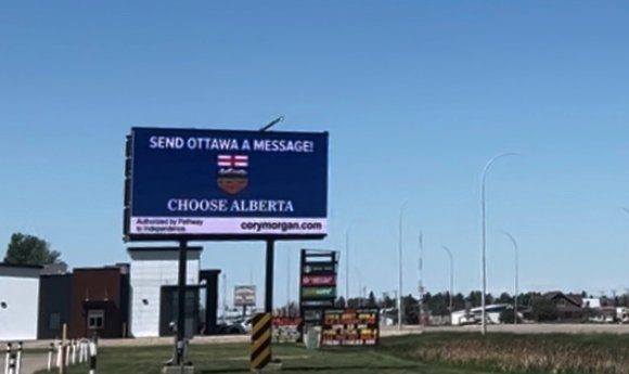Alberta separation billboard still standing in Taber Alberta separation billboard still standing in Taber