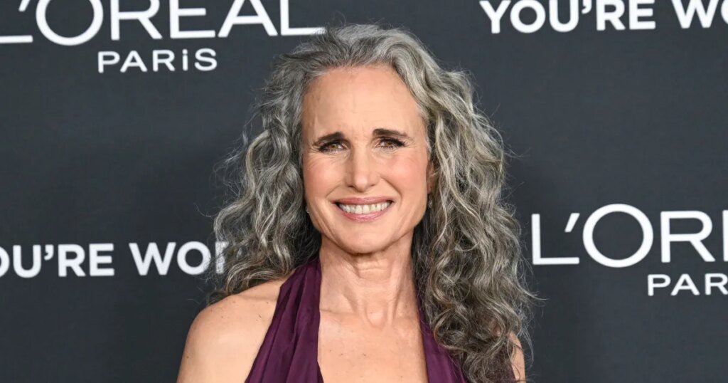 Andie MacDowell’s Shiny Silver Loafers Style Is on Amazon Andie MacDowell's Shiny Silver Loafers Style Is on Amazon
