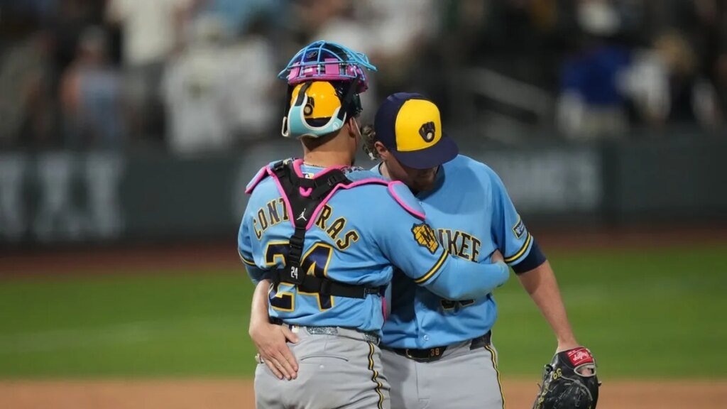 Brewers outlast A's 15-14 in wild 12-inning affair at Las Vegas