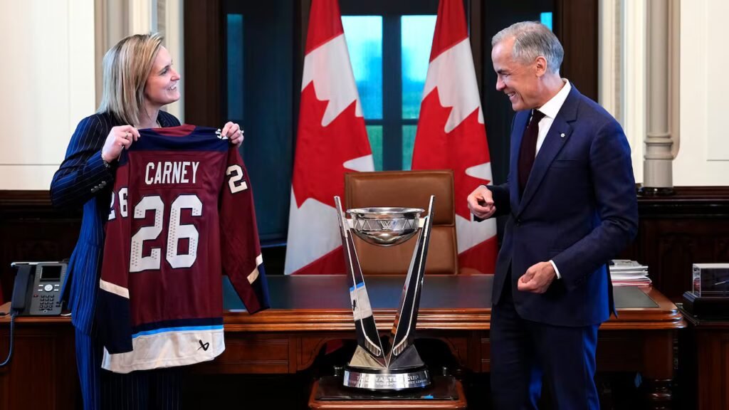 Carney tells Montreal Victoire players their PWHL championship is an ‘inspiration’ Carney tells Montreal Victoire players their PWHL championship is an 'inspiration'