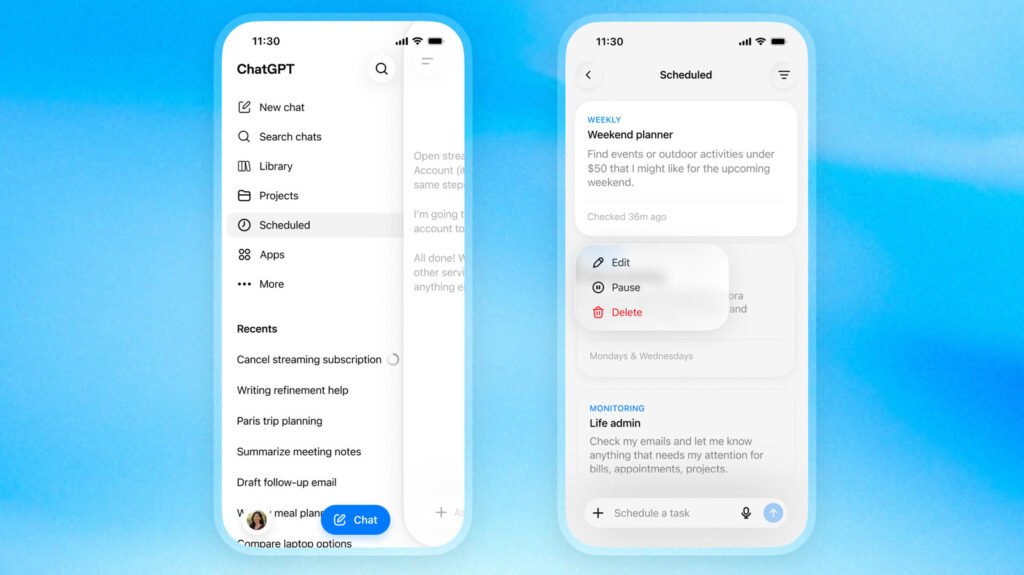 ChatGPT Now Has A Hub For Scheduled Tasks ChatGPT Now Has A Hub For Scheduled Tasks