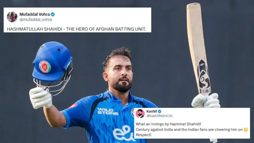 Fans erupt as Hashmatullah Shahidi leads by example with a stunning century against India in the 3rd ODI Fans erupt as Hashmatullah Shahidi leads by example with a stunning century against India in the 3rd ODI