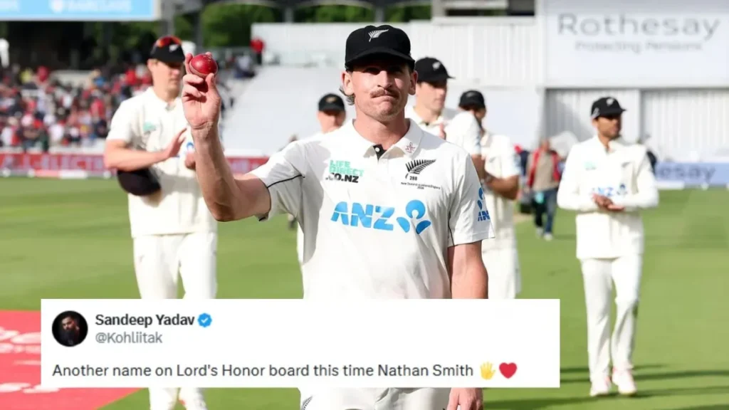 Fans go gaga as Nathan Smith’s 6-wicket haul turns the tide for New Zealand against England on Day 2 of Lord’s Test