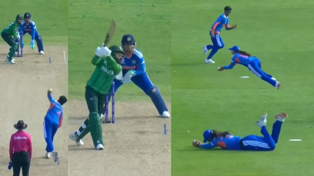 IND vs PAK [WATCH]: Shreyanka Patil produces a gravity-defying catch to remove Rameen Shamim in Women’s T20 World Cup 2026 clash