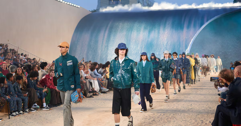 In Sweltering Paris, Louis Vuitton’s Waterfall Show Draws Scrutiny