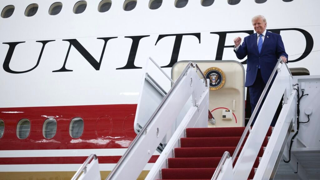 New Air Force one plane from Qatar arrives early : NPR