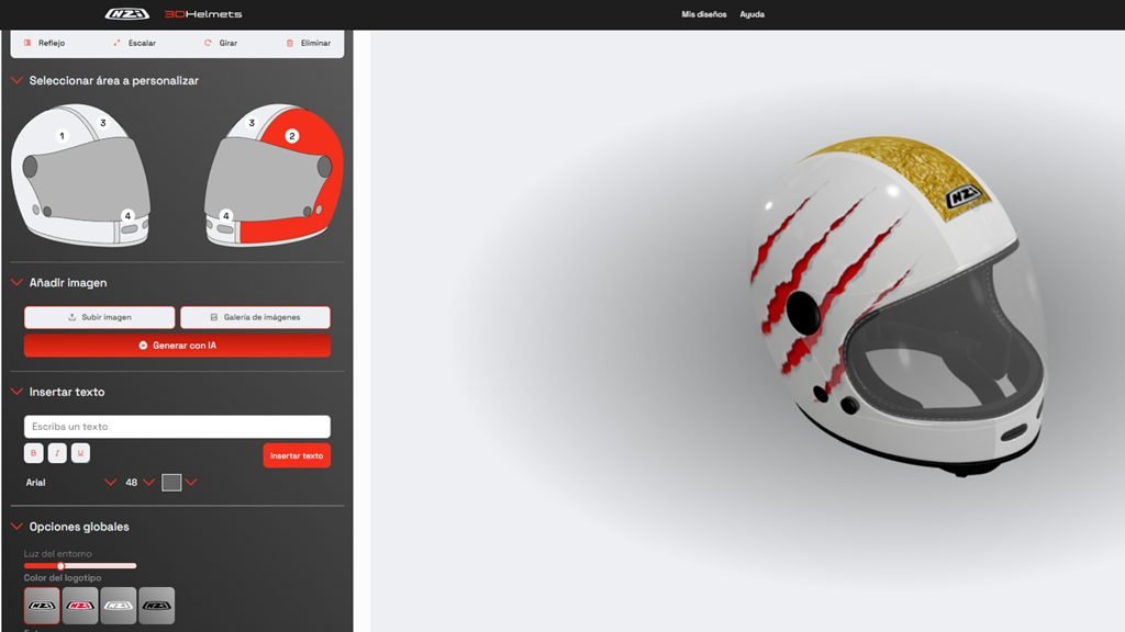 Nuevo configurador 3D de 3D Helmets by NZI para personalizar cascos de motos Nuevo configurador 3D de 3D Helmets by NZI para personalizar cascos de motos