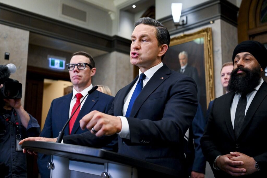 Poilievre accuses Carney of ducking questions about Canada’s sluggish economy Poilievre accuses Carney of ducking questions about Canada's sluggish economy