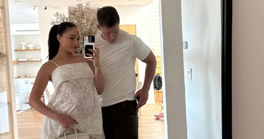 Pregnant Olivia Culpo Bares Baby Bump in Sheer Lace