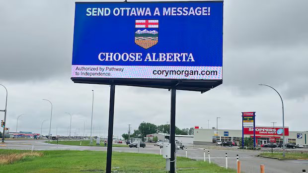 Pro-separation billboard still up after removal deadline from Alberta town passes Pro-separation billboard still up after removal deadline from Alberta town passes