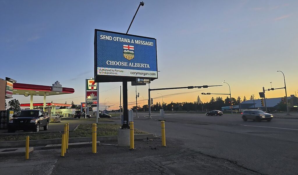 Pro-separation sign campaign grows from one to three amid standoff in Alberta town Pro-separation sign campaign grows from one to three amid standoff in Alberta town