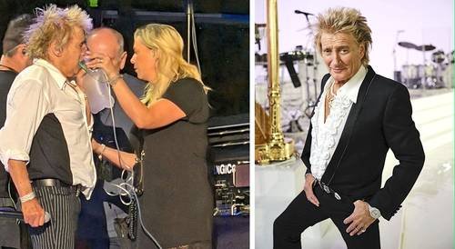 Rod Stewart tras casi desmayarse en su concierto Rod Stewart tras casi desmayarse en su concierto