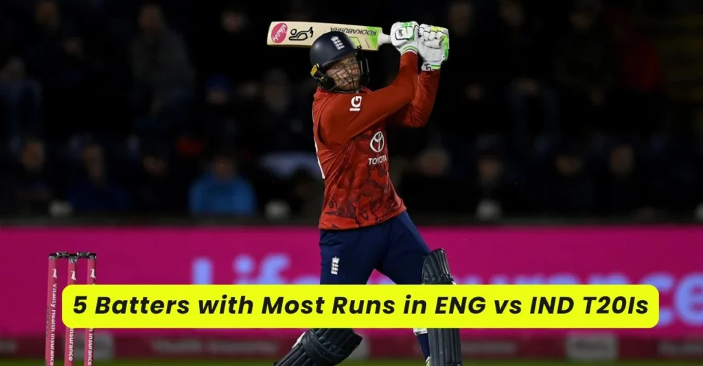 Top 5 batters with most runs in ENG vs IND T20Is ft. Jos Buttler Top 5 batters with most runs in ENG vs IND T20Is ft. Jos Buttler