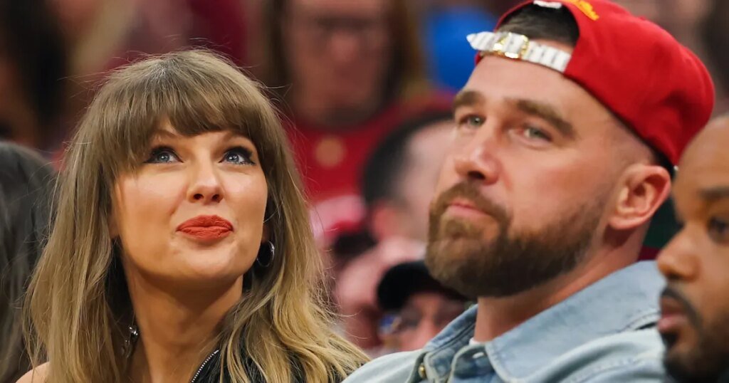 Travis Kelce Shows Footage of Taylor Swift Feeding Him Travis Kelce Shows Footage of Taylor Swift Feeding Him