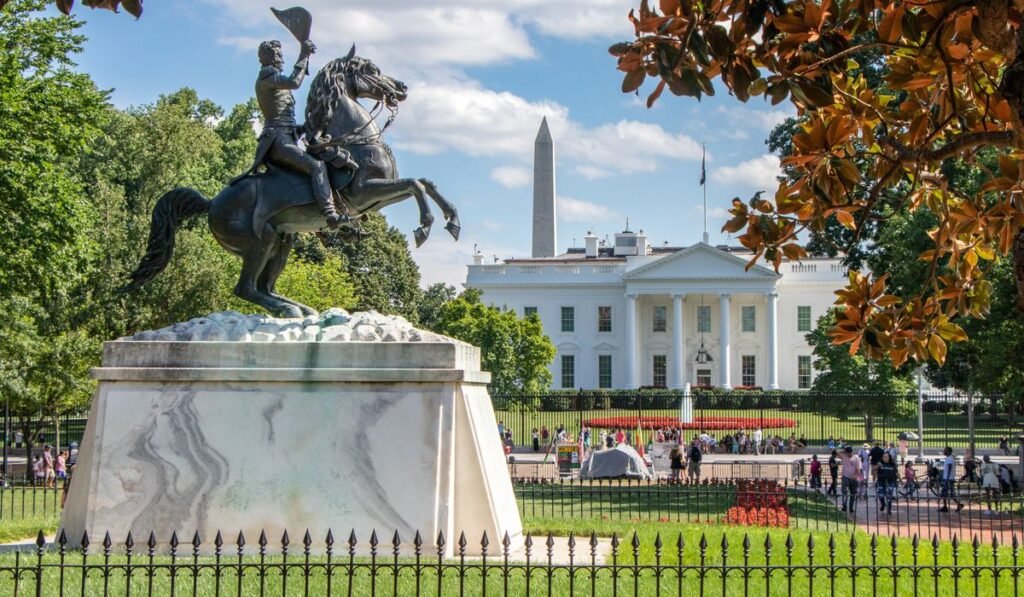 Trump aims to fence in Lafayette Square across from White House Trump aims to fence in Lafayette Square across from White House