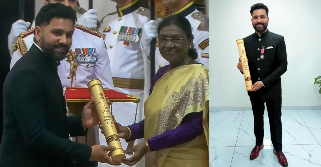 WATCH: Rohit Sharma receives prestigious Padma Shri from President Droupadi Murmu WATCH: Rohit Sharma receives prestigious Padma Shri from President Droupadi Murmu