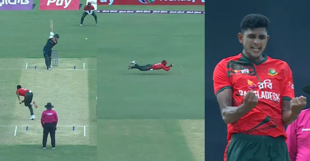 WATCH: Saif Hassan plucks a stunning catch to dismiss Cooper Connolly in BAN vs AUS 2nd T20I WATCH: Saif Hassan plucks a stunning catch to dismiss Cooper Connolly in BAN vs AUS 2nd T20I