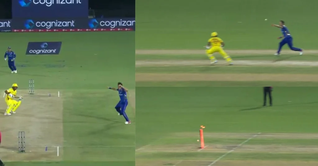 WATCH: Trent Boult hits the bullseye to dismiss Amshi de Silva in TSK vs MINY clash at MLC 2026 WATCH: Trent Boult hits the bullseye to dismiss Amshi de Silva in TSK vs MINY clash at MLC 2026