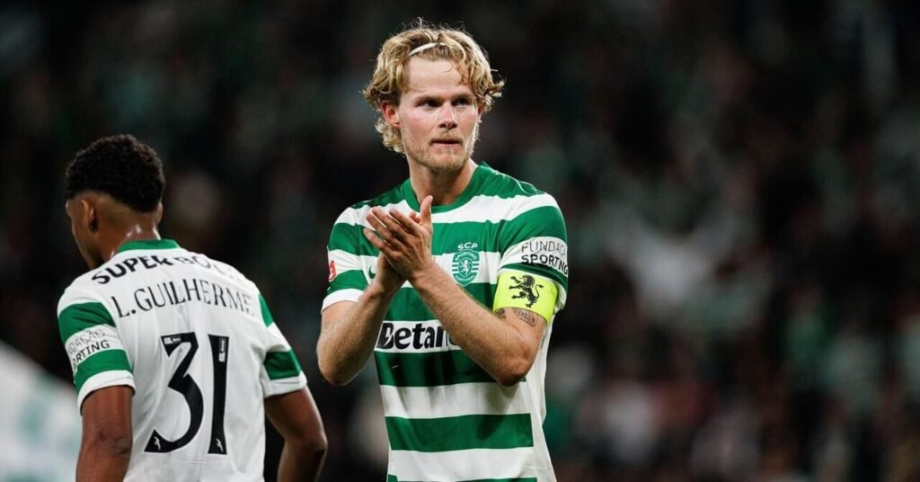 Atletico complete signing of Denmark midfielder Hjulmand from Sporting