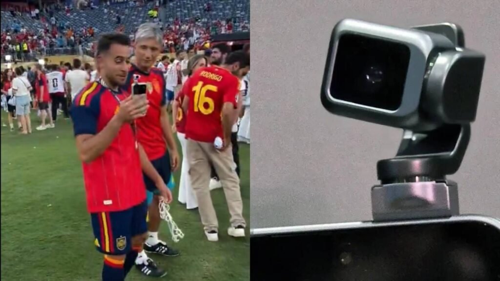 Eric García utilizó el Robot Phone en la celebración Eric García utilizó el Robot Phone en la celebración