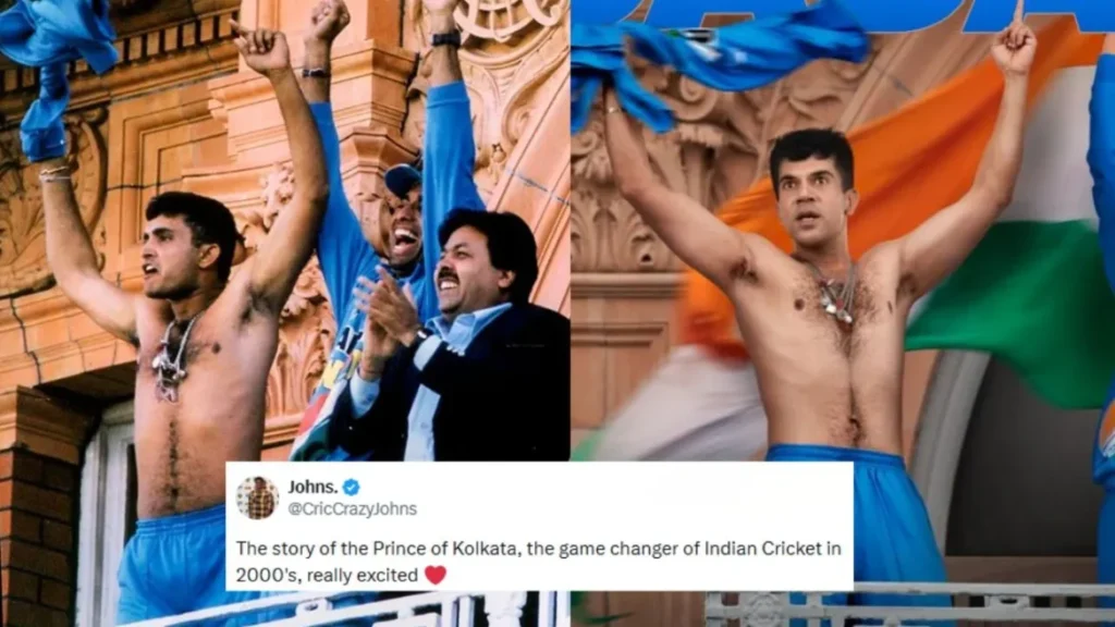 Fans go berserk as Rajkummar Rao recreates Sourav Ganguly’s iconic Lord’s celebration in the first look of his biopic ‘Dada’