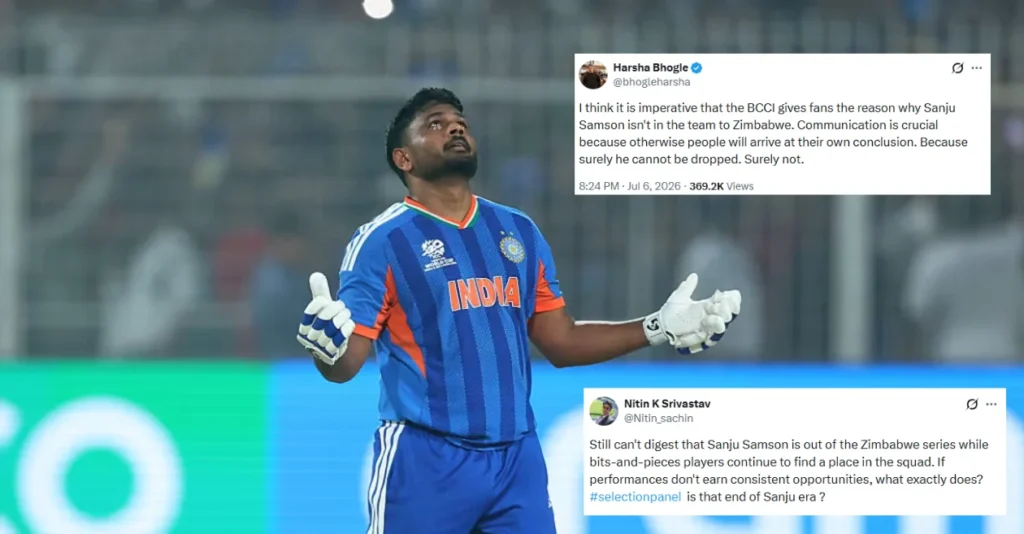 Fans slam BCCI after Sanju Samson misses out on India’s T20I squad for Zimbabwe series