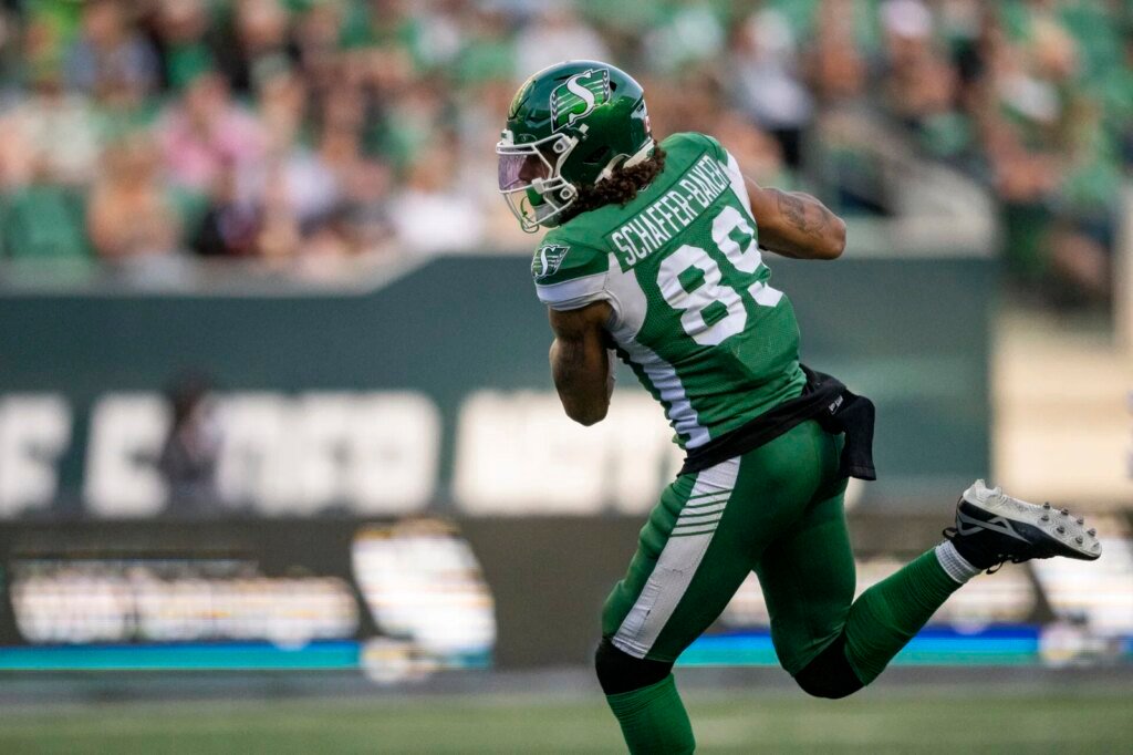 Kian Schaffer-Baker on pace to set Saskatchewan Roughriders single-season receiving records Kian Schaffer-Baker on pace to set Saskatchewan Roughriders single-season receiving records