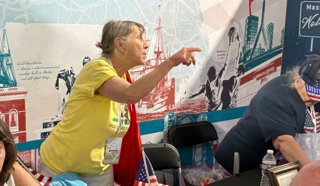 Massachusetts woman runs Great American State Fair booth left barren by governor Massachusetts woman runs Great American State Fair booth left barren by governor