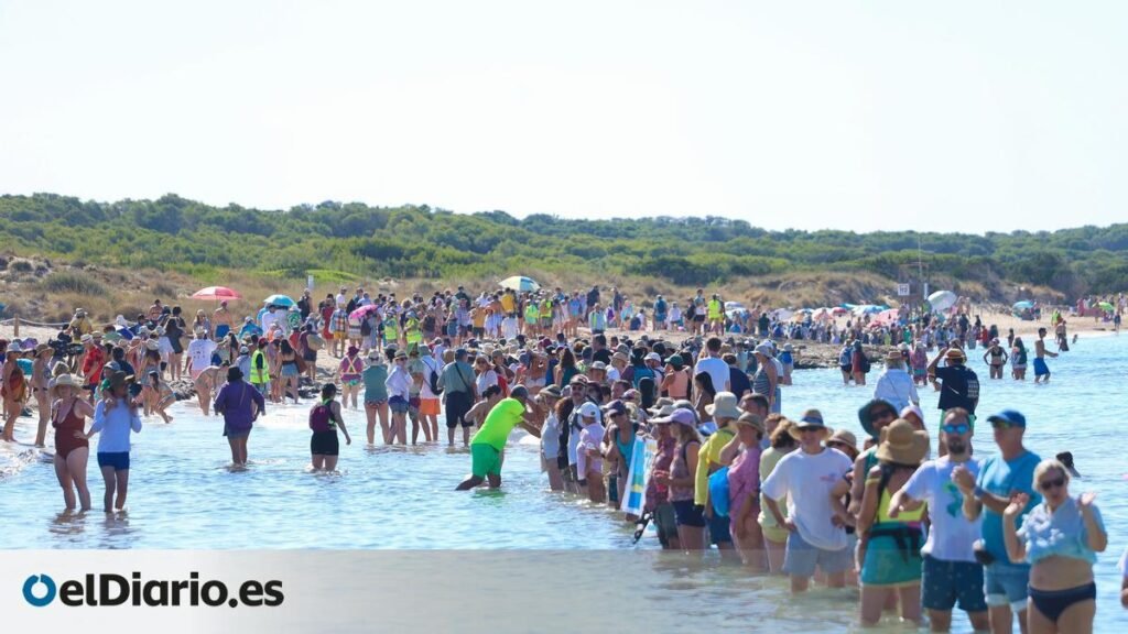 Miles de personas forman una cadena humana para proteger un parque natural de Mallorca de una ley del PP Miles de personas forman una cadena humana para proteger un parque natural de Mallorca de una ley del PP