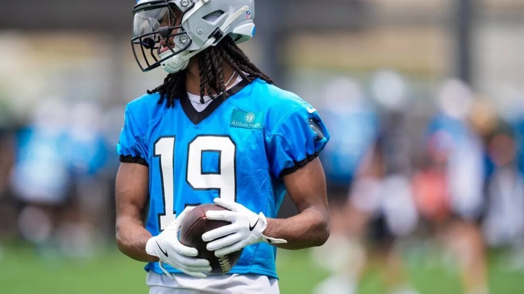 Panthers rookie WR Chris Brazzell carted off with injury Panthers rookie WR Chris Brazzell carted off with injury