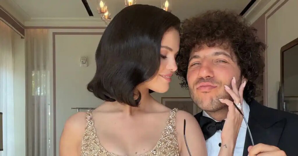 Selena Gomez Glitters in Gold at Taylor Swift's Wedding