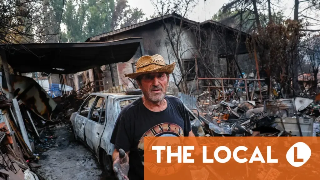 Spanish pensioner returns to charred ruins after wildfire