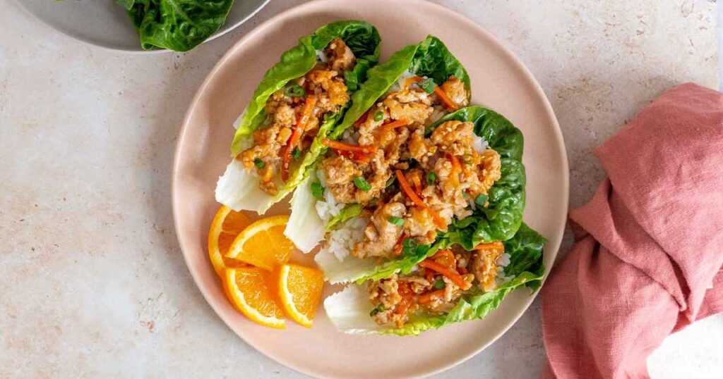 Spicy Orange Chicken Lettuce Wraps - Carmy