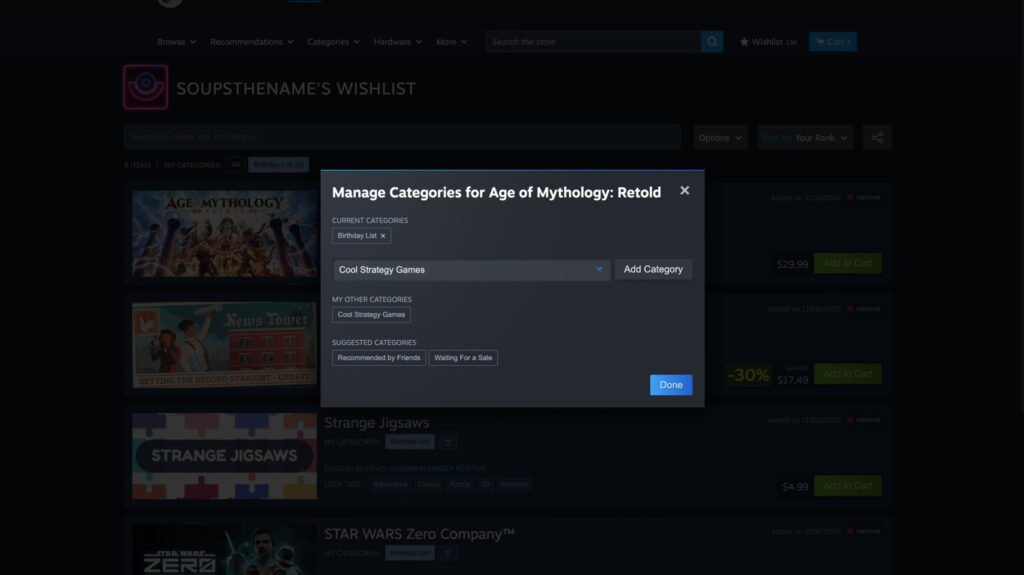Steam Adds Handy Gifting And Wishlist Updates